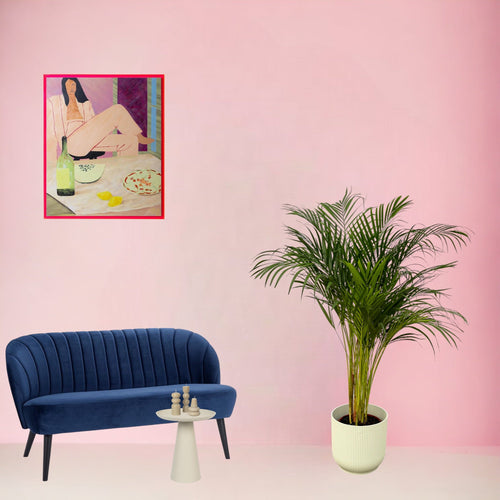 Trendyplants - Areca palm - ↨130cm - Ø24cm inclusief elho Vibes Fold Round wit Ø30cm x ↨27cm - vtwonen shop