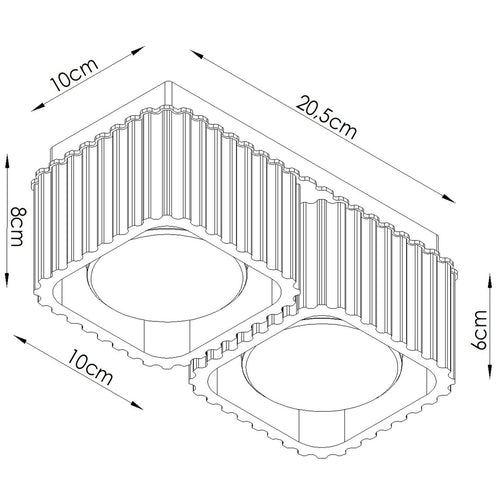 Sollux Lighting Plafondlamp RIFF 2 geel Gx53 - 20,5x10x8cm
