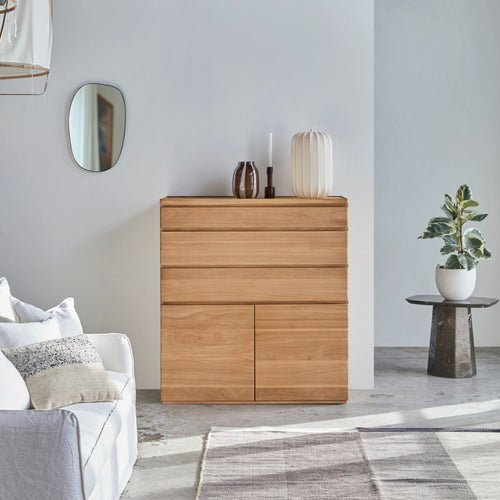 Tikamoon Hoge commode in massief teak - Naturel - vtwonen shop