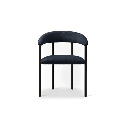 Set van 2 stoelen met gesp Lea boucle donkerblauw - 53.5x56.5x74cm