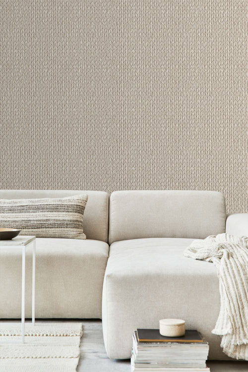 ESTAhome behang geweven riet motief licht crème beige - 53 cm x 10.05 m - 148699