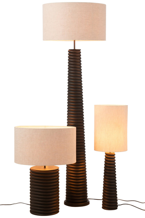 J-Line lamp Schroefdraad Wijd Ailanthus - hout - zwart/grijs