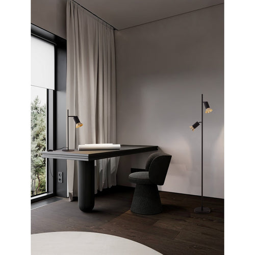 Nova Luce LUVIA Vloerlamp met meerdere armen, oxidegoudkleurig, zwarte LED GU10 fitting, 2x10W