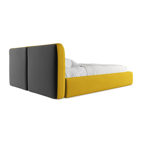 LaMiaSofa Bed met opbergruimte Milano - chenille stof - mosterd - 180x228x82