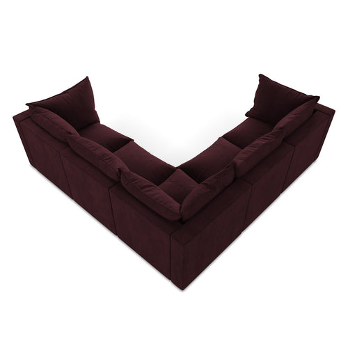 LaMiaSofa Modulaire hoekbank Ravenna - textuurstof - bordeaux - 255x255x77