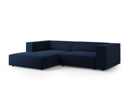 Cosmopolitan Design linker hoekbank Arendal 3-zits, flueel, koningsblauw - 166x224x70cm