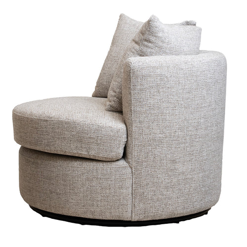 Giga Meubel Draaifauteuil Thony - Beige Chenille Stof - 93x88x84cm