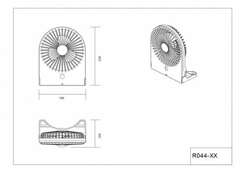 Trio Leuchten Tafelventilator Breezy - H 23 cm - Accu oplaadbaar - wit - vtwonen shop
