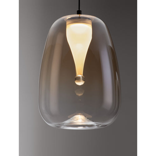 Nova Luce OBLO Slanke hanglamp voor plafond, amberkleurig, matzwart, LED, 3W, 195lm, 3000K