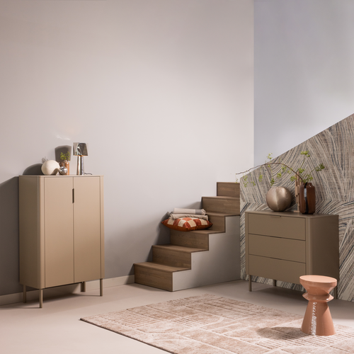 WOOOD bijzettafel Fedde - Metaal - Oud Roze - 47x30x30 - vtwonen shop