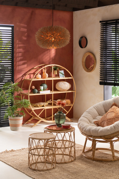 J-Line rek 3 Planken - rotan - naturel