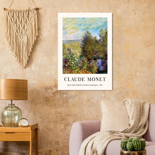Artfulprints  Claude Monet - Roses in the hoshede's garden at Montregon   poster 30x40 cm - vtwonen shop