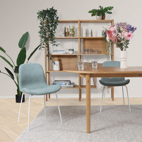 Nolon Nora-Fé Eetkamerstoelen Set van 2 - Zacht Groen - Witte Poten - vtwonen shop