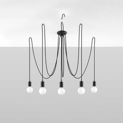 Sollux Lighting Kroonluchter EDISON 5 zwart - 300x300x150cm