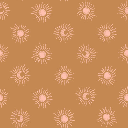 ESTAhome behang zonnetjes bruin en roze - 50 x 900 cm - 131775