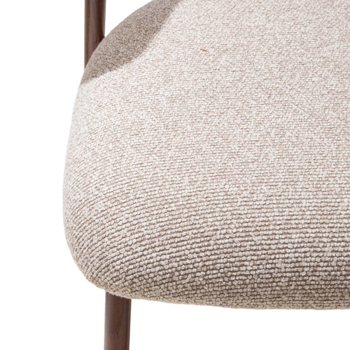 Giga Meubel Eetkamerstoel Feya - Beige/Walnoot - 51x53x81cm - Set van 2