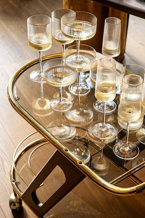 vtwonen Champagneglazen - set van 4 - met Gouden Rand