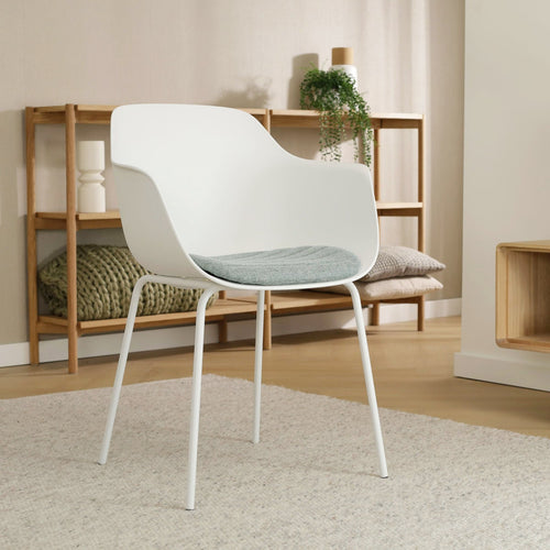 Nolon Nora-Liz Eetkamerstoel Wit - Groen Kussen - Wit - Set Van 2 - vtwonen shop