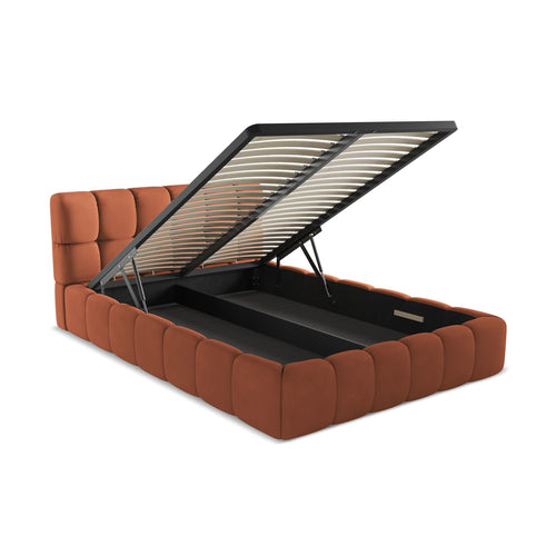 LaMiaSofa Bed met opbergruimte Roma - Chenille - Terracotta - 160x228x82