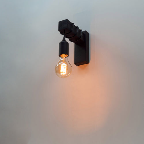 EGLO wandlamp Townshend - e27 - hout/staal - zwart - vtwonen shop