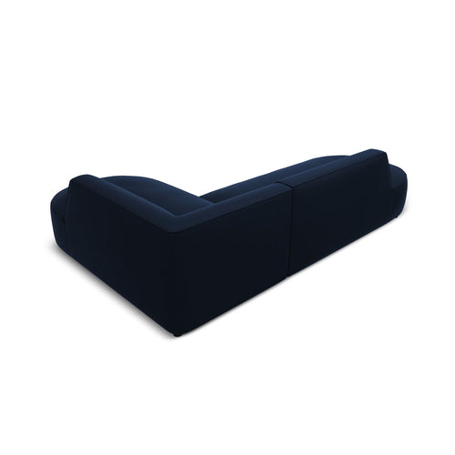 Cosmopolitan Design - Modulaire hoekbank rechts Siena 4-zits, flueel koningsblauw - 180x273x69cm