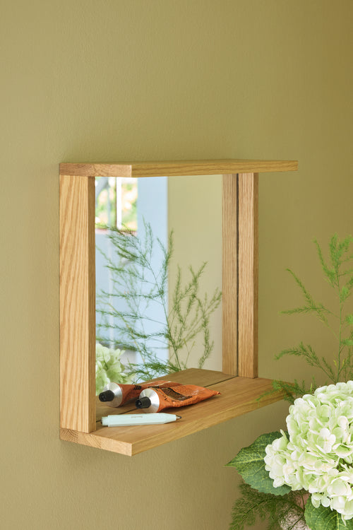 Hübsch spiegel Base - mdf/spiegelglas/eiken fineer/eikenhout - 35x12xh50cm