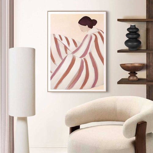 Reinders Striped Woman schilderij -  bruin - slaapkamer - 70x50cm