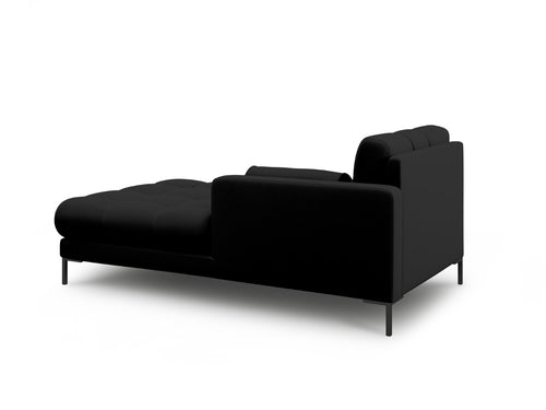 Cosmopolitan Design rechter chaise longue Bali structurele stof, zwart - 185x102x75cm