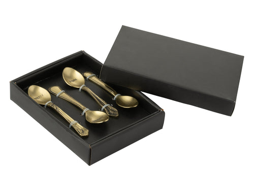 J-Line lepel Messing - brass - goud - doos van 4