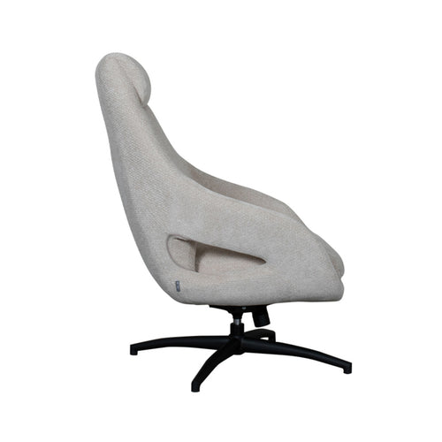 LABEL51 Draaifauteuil Maxwell - Naturel/Zwart - 75x84x108cm