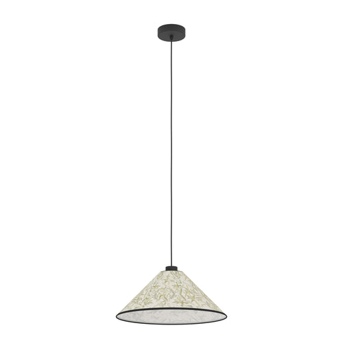 EGLO hanglamp Oxpark - e27 - ø 42 cm - zwart/wit/groen - bamboe