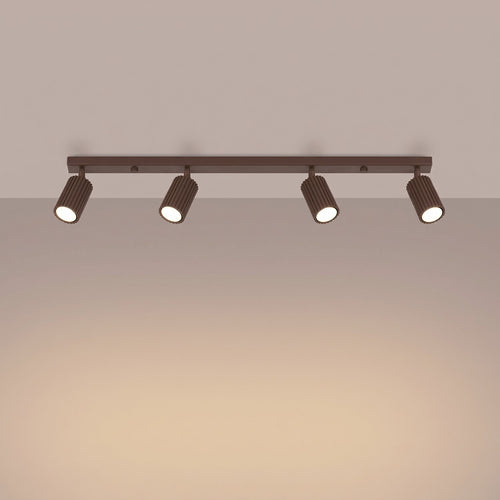 Sollux Lighting Plafondlamp KARBON 4L bruin - 81x6,5x16,5cm