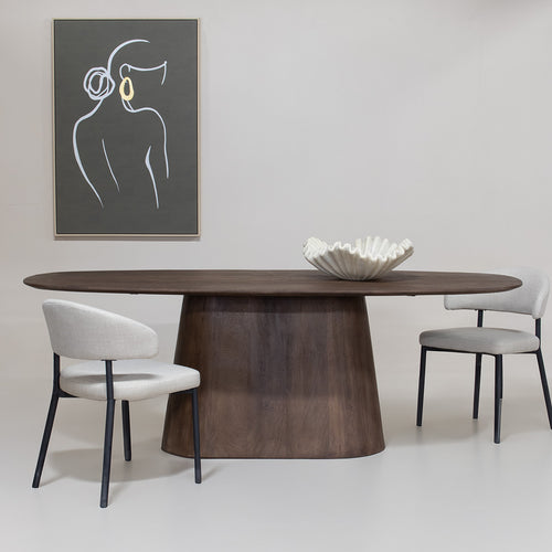 Giga Meubel Eettafel Stijn - Walnoot Deens Ovaal - 160x100x76cm