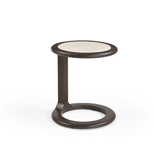 Starfurn Bijzettafel Vinn - Rond Bruin/Travertin - Set van 2