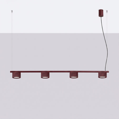 Sollux Lighting Kroonluchter AURA 4 bordeaux Gx53 - 122x10x208cm
