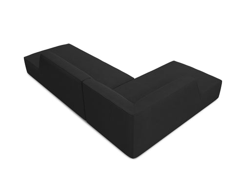 Micadoni linker hoekbank Ruby 4-zits, structurele stof, zwart - 180x273x69cm