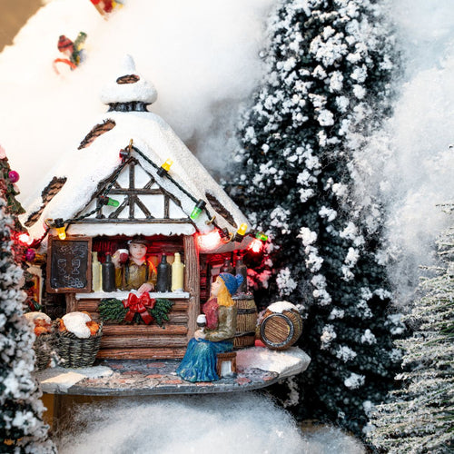 Luville Evergreen Kerstdorp Miniatuur Bomen Set van 12 Stuks - Besneeuwde Dennenbomen als Kerstversiering Decoratie Binnen - Kerst Decoratie voor