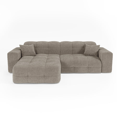 Premium Interiors - Hoekbank links COCOON - gewaafd fluweel mol 230cm