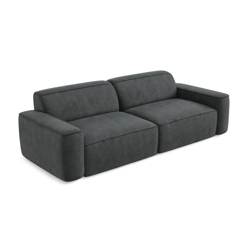 LaMiaSofa 4-zits bank Melissa - chenille stof - donkergrijs - 244x102x70