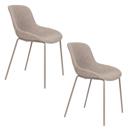 Housecraft Living Pleun Eetkamerstoelen Taupe - Set van 2