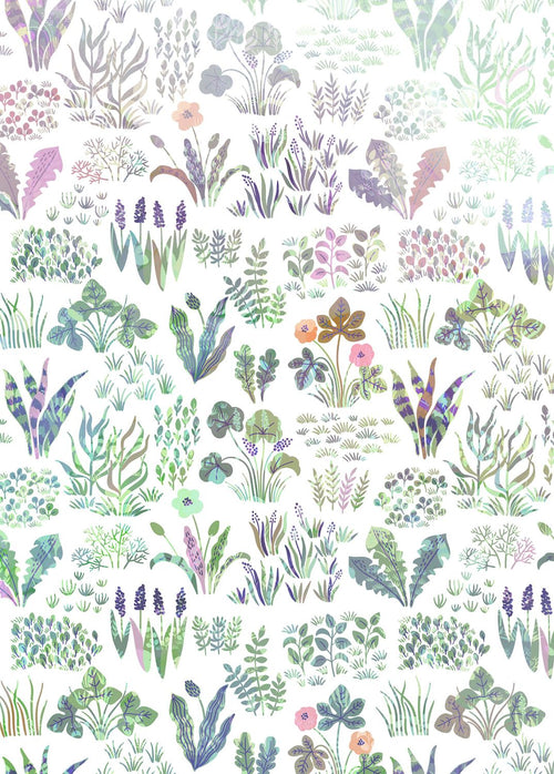 Sanders & Sanders fotobehang veldbloemen multicolor op wit - 200 x 280 cm - 612129