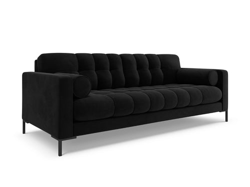 Cosmopolitan Design Bank Bali 4-zits, flueel, zwart - 96x217x75cm