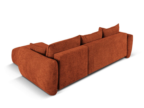Cosmopolitan Design Converteerbare hoekbank rechts met opbergdoos Matera 4-zits, chenille, terracotta - 173x253x86cm