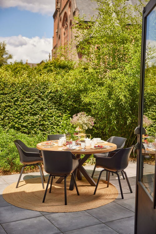 Hartman Tuinstoel Sophie - Zwart Kunststof - Set Van 2