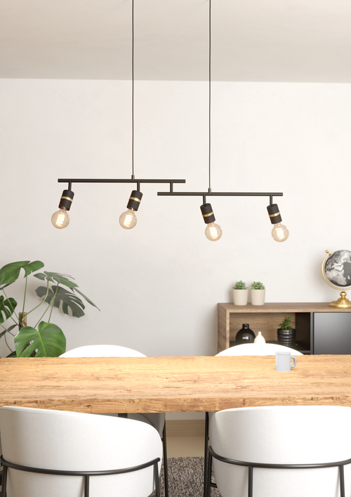 EGLO hanglamp Lurone - e27 - 100 cm - zwart/koper - vtwonen shop