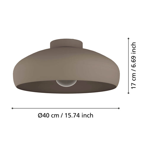 EGLO plafondlamp Mogano - e27 - ø 40 cm - mokka