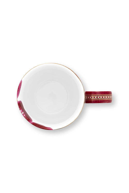 Pip Studio - Blooming Tales Fantasy Dark Red - Set van 2 XL Mokken - Koffiemokken - 450ml