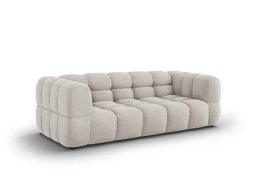 Cosmopolitan Design Bank Sky 3-zits, flueel, lichtbeige - 102x214x70cm