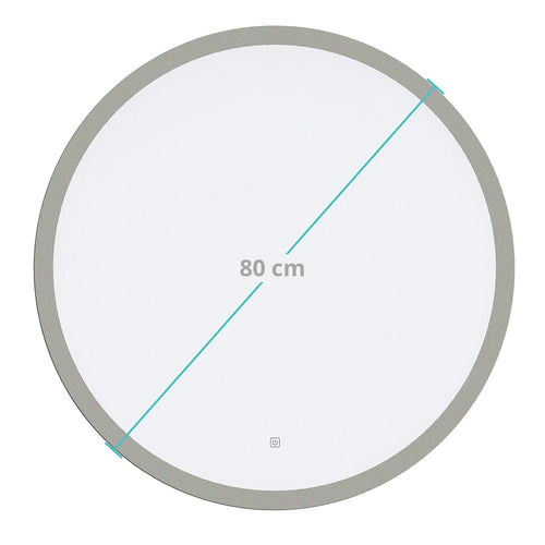 LOMAZOO badkamerspiegel Boston - met LED verlichting & anti condens - rond - 80 cm