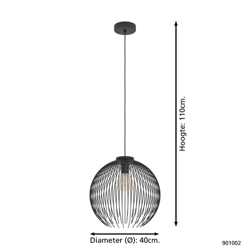 EGLO hanglamp Venezuela - e27 - ø 40 cm - zwart